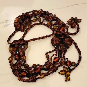 CHICOS Macrame tie belt size Large